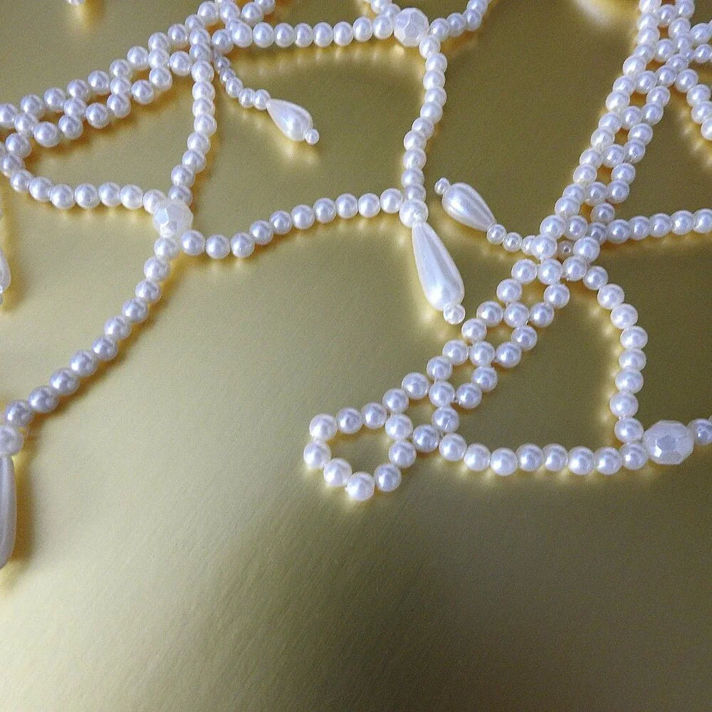 Faux Pearls Beaded Christmas Tree Garland 6 ft The House of Louis Nichole